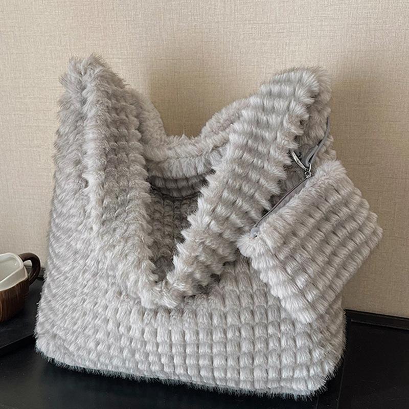 Pleated cloud tote bag tide, large capacity soft bag, girl's solid color simple big bag, bag girl