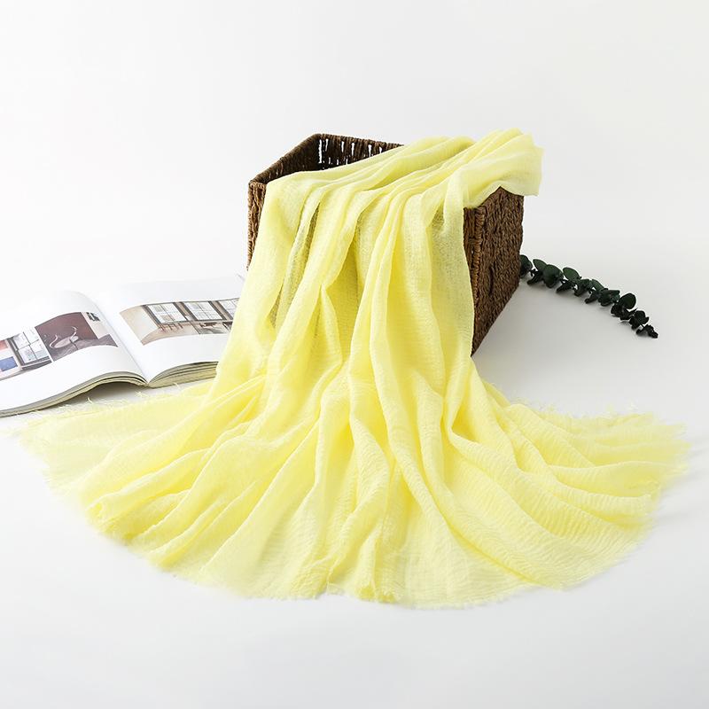 Women Cotton Linen Scarf Autumn Lady Solid Color Long Scarves Soft Thin Plain Shawl Foulard Viscose Wrap Shawls New Summer