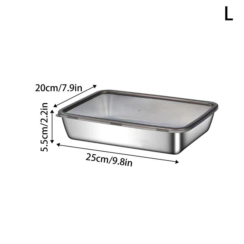 Stainless Steel Tiramisu Mold Cake Tray Cake Shaping Container With Lid Cake Preservation Box Household Dessert Baking Tools L