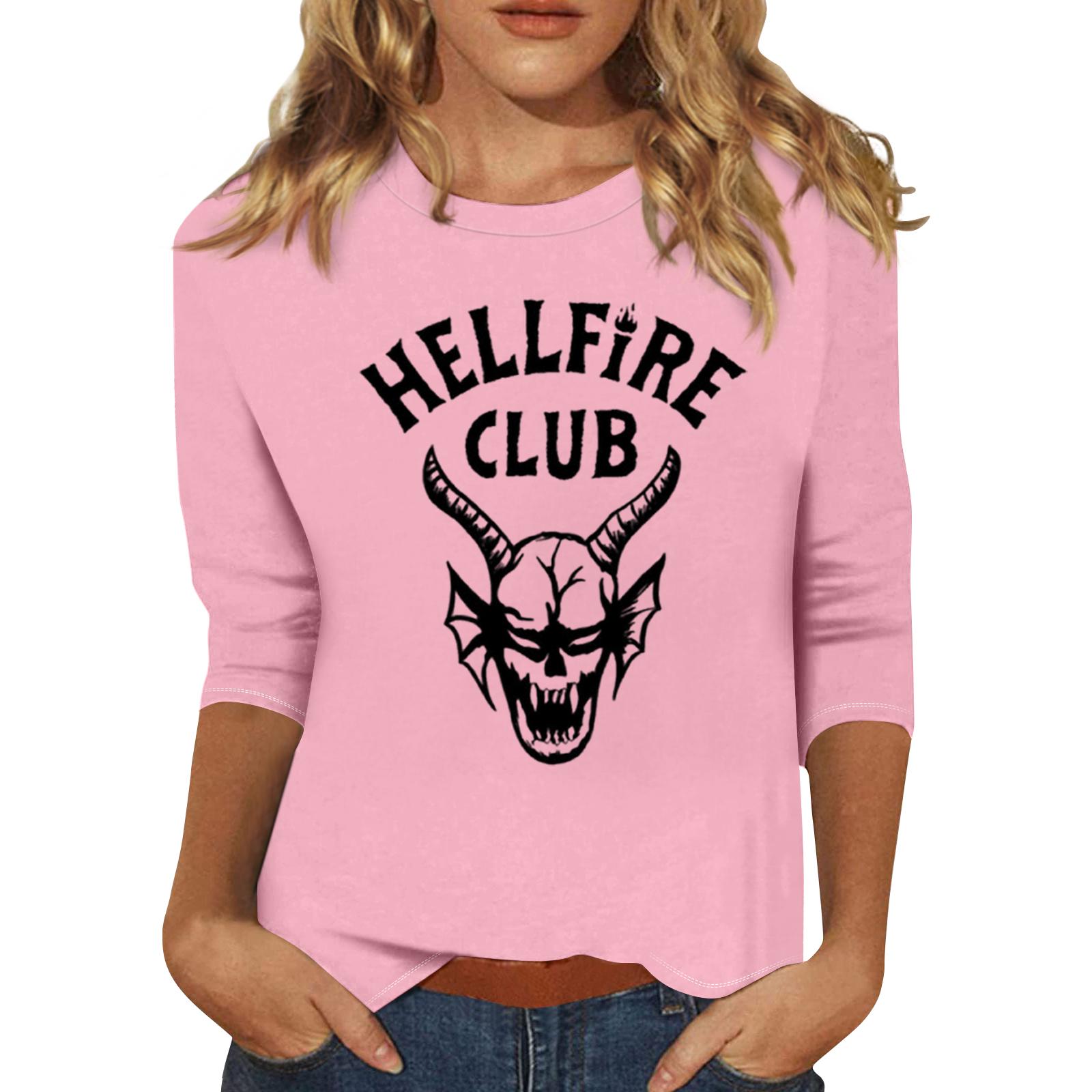 

Женская модная повседневная футболка с принтом и рукавом три четверти XL розовый