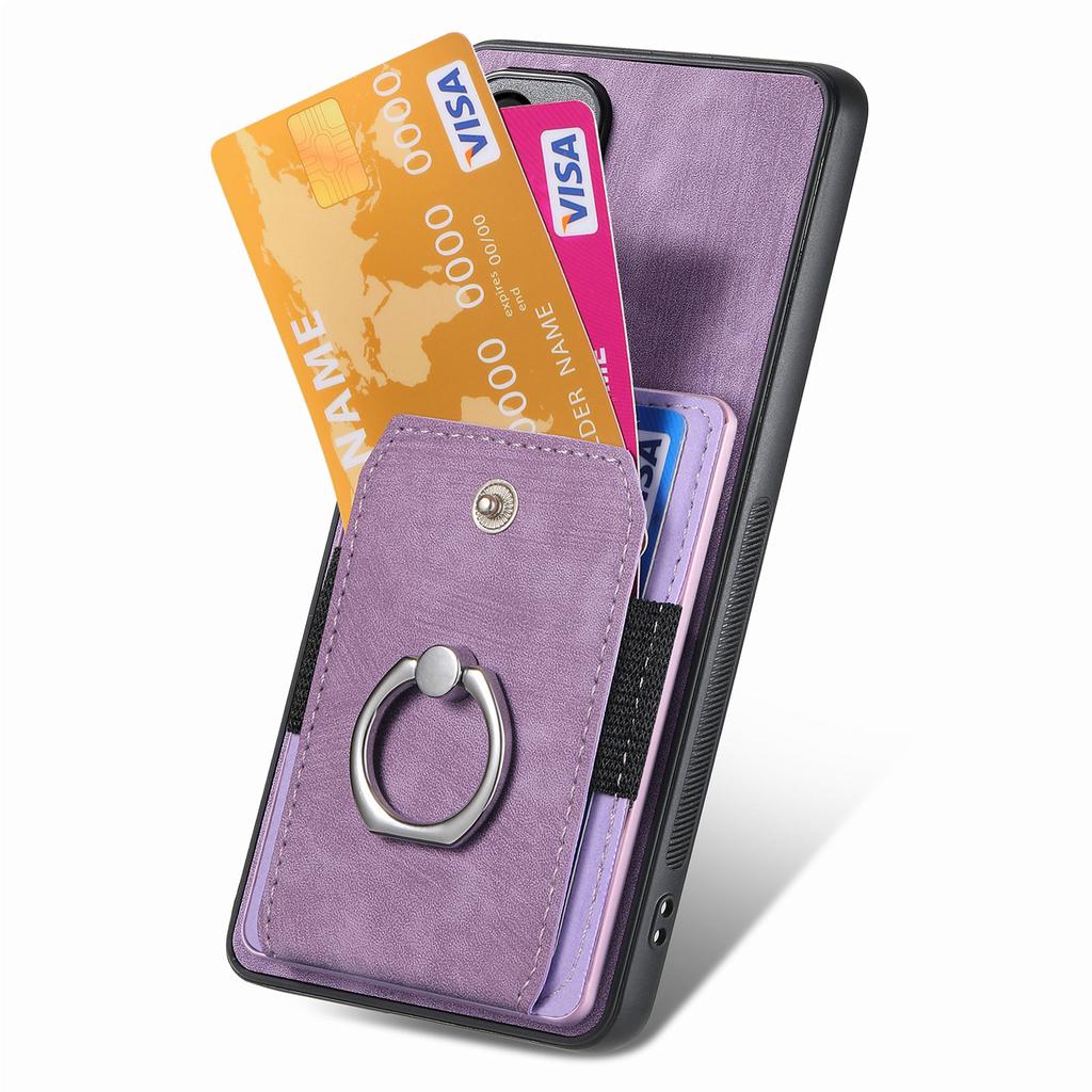 Vertical Cards Solt Wallet Elastic Bag Ring Holder Case For Samsung Galaxy S25 Ultra S24 FE S23 Plus A16 A06 A26 A36 A56 Cover