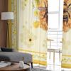 Flowers Bees Animals Honeycomb Yellow Window Tulle Curtains for Living Room Bedroom Hotel Luxury Decoration Sheer Curtains