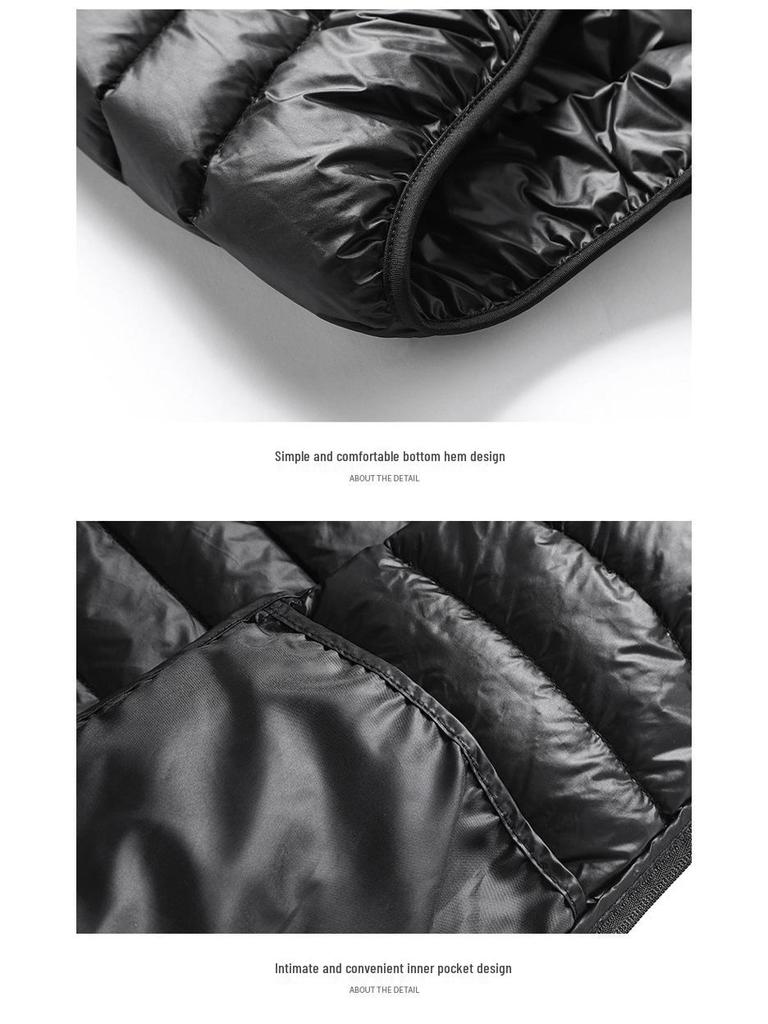 Men's Slim Fit Stand Collar Lightweight Down Vest - Autumn & Winter