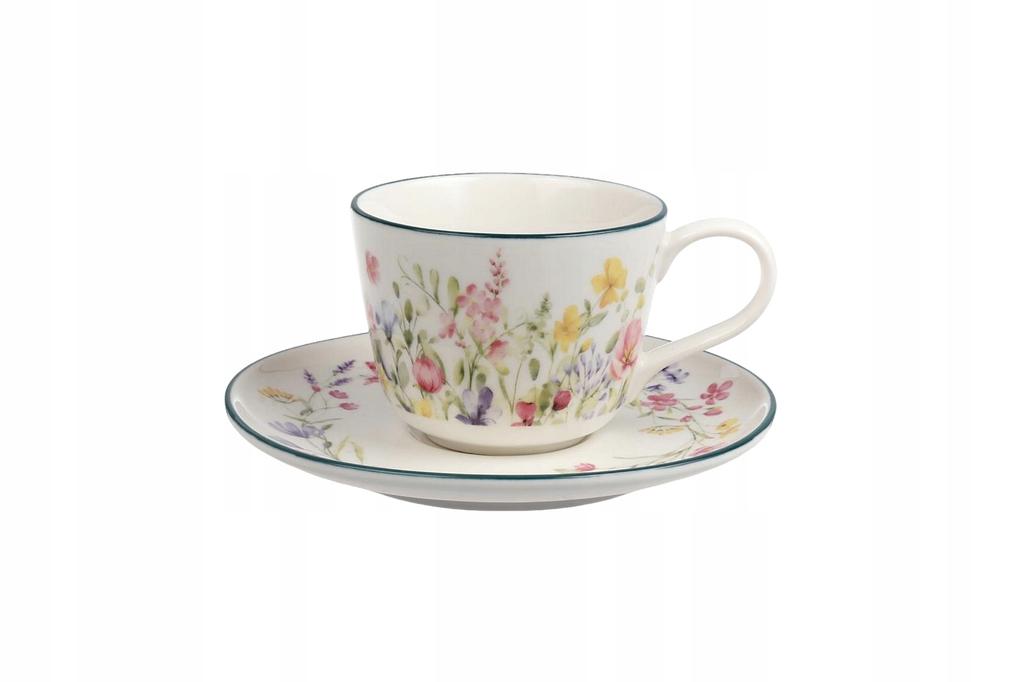 CUP WITH SAUCER FOR COFFEE AND TEA 250 ml CERAMIC MRS. FLOWER
