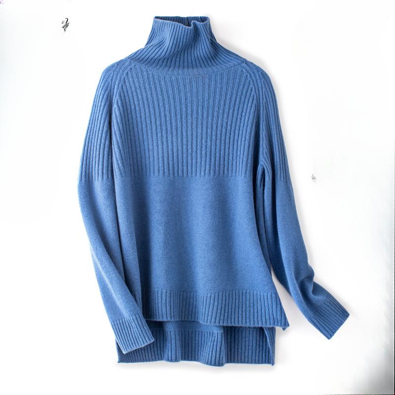 

INDFS Женская мода Повседневный Осень Зима Однотонный Принт Длинный Рукав Высокий Воротник Свитера XXL