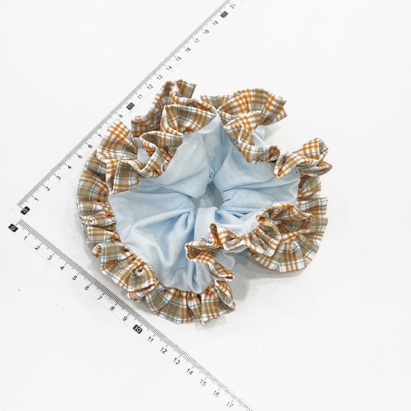 Tulip Lace Trim Double Layer Hair Tie - Korean Style Bun Rope for Women