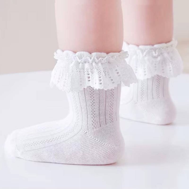 3Pairs/Set Baby Girls Socks Summer Thin Mesh Kids Girl Frilly Lace Socks Cotton Children Dance Princess Sock Spring Summer 0-5Y