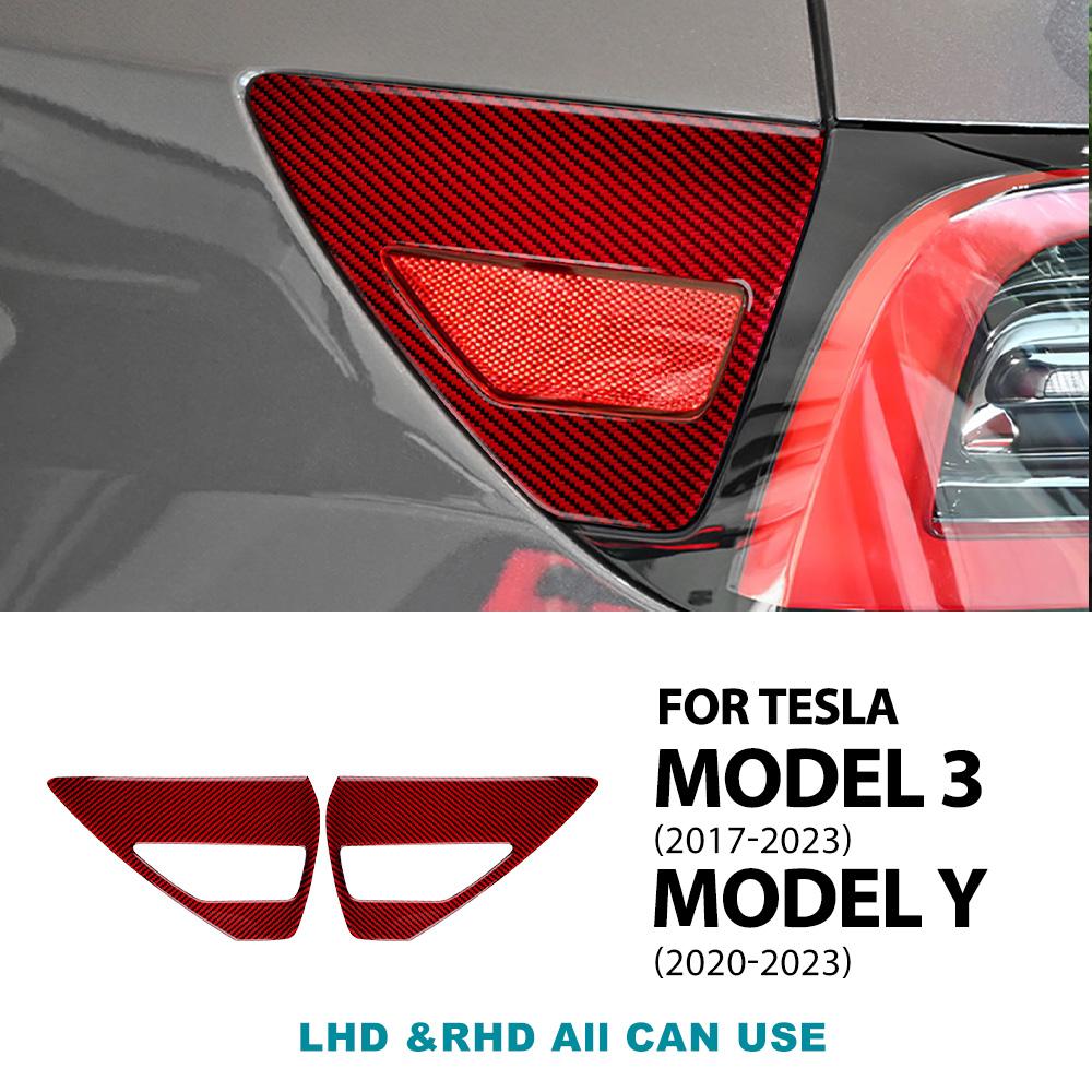 Real Soft Carbon Fiber Car Charging Port Panel Trim Sticker For Tesla Model 3 2017-2025 Model Y 2020-2025 Cover Accessories