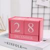 MDF Wooden Perpetual Calendar Pastoral Style Cube Calendar Retro Building Blocks Calendar  Office