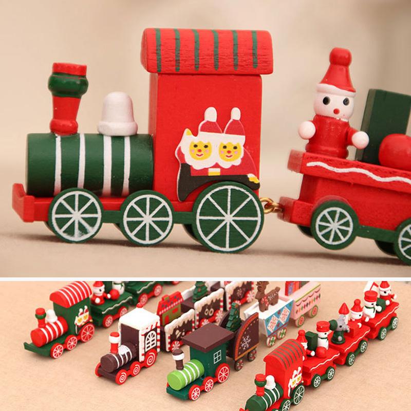Christmas Wooden Train Ornaments Home Scene Decoration Ornaments Christmas Decorations Souvenirs Perfect Christmas Gifts