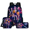Large Capacity Schoolbag with Shoulder Strap; Student Three-piece Pencil Case Set