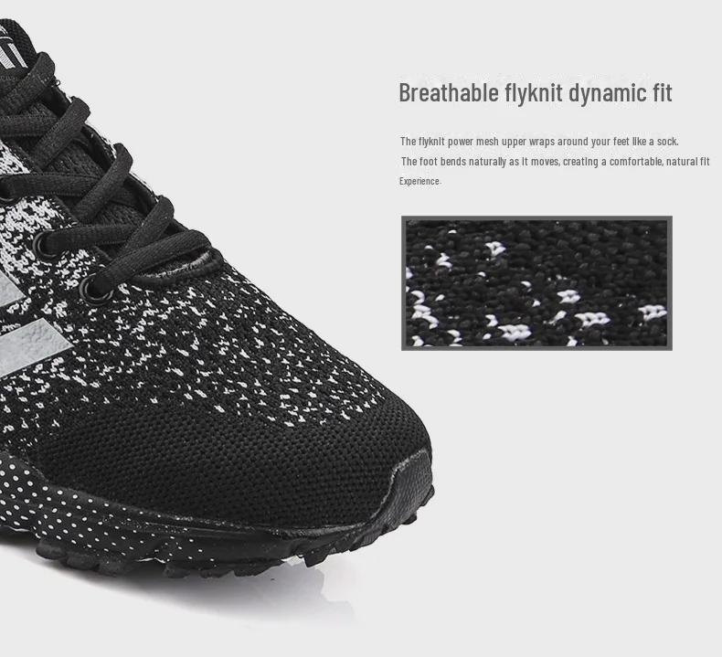 Men's Large Size Casual Sports Shoes - Breathable Fly Woven Popcorn Sneakers