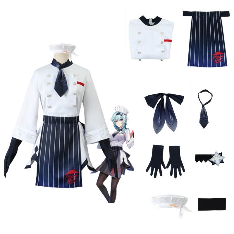 Exquisite Genshin Impact X Pizzahut Amber Eula Wig Cosplay Costume For Halloween