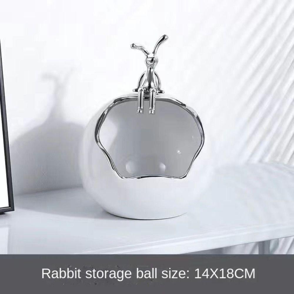 

Rabbit Ceramic Storage Jar Cute Cartoon Ornament New Key Storage Box Home Decoration 3