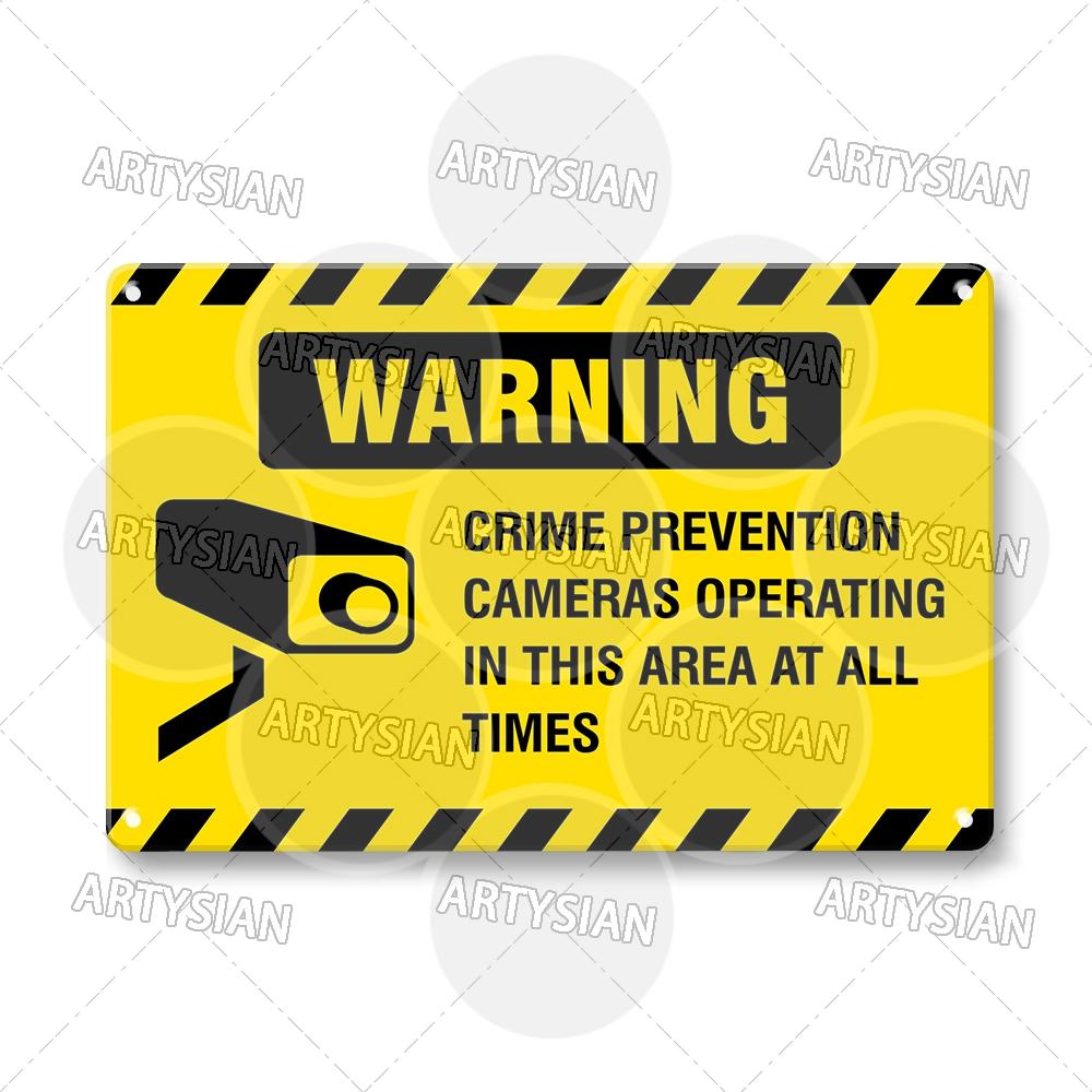CCTV Surveillance Metal Sign Shop Security Plaque Camera Monitoring Shoplifting Warning Crime Deterren Safety Alert 24-Hour