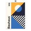 Výstava Bauhaus Geometric Retro Nástěnná umělecká reprodukce Malba na plátně Severské plakátové nástěnné obrazy poloviny století pro výzdobu obývacího pokoje