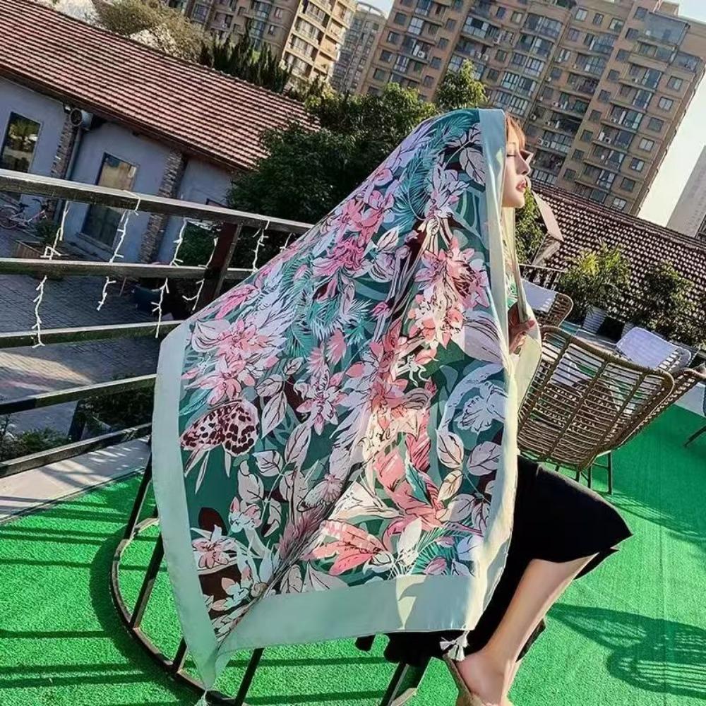 Chaka Salt Lake Great Northwest Tourism Ethnic Style Scarf Silk Scarf Women'S Summer Seaside Beach Shawl Sunscreen Thin