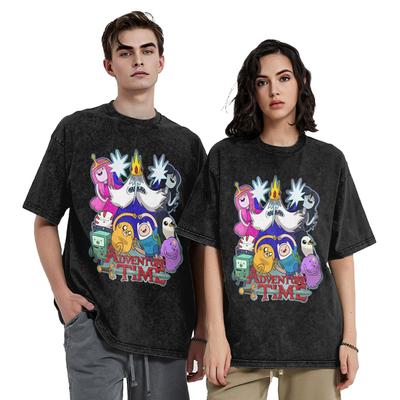 Adventure Time Animatie T-shirt voor Heren Puur Katoen Grappig T-shirt Ronde Hals T-shirts Korte Mouw Kleding Cadeau Idee