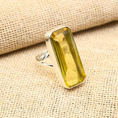 Anello in argento sterling massiccio 925 fatto a mano con pietra preziosa citrino, adorabile per regalo di nozze