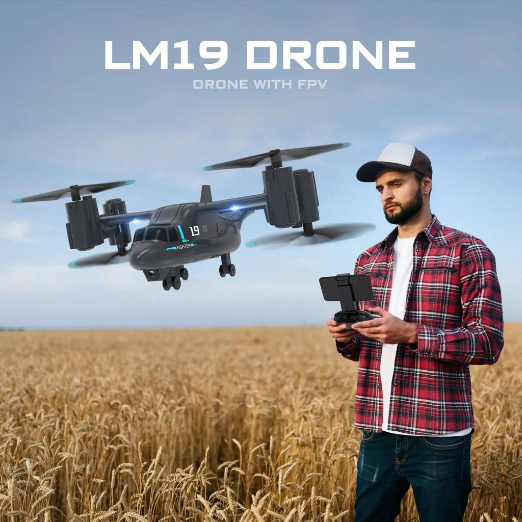LM19 Fernsteuerungs-Helikopter Drohne 480P Kamera Kampfjet Quadcopter Osprey Flugzeug RC Drohnen für Kinder Spielzeug Geschenke