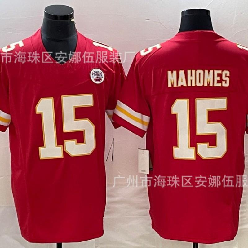 Mens American Football Jersey Kansas City Chiefs Style 87 Kelce 15 Mahomes Fan Wear Cotton Blend Sport Shirt