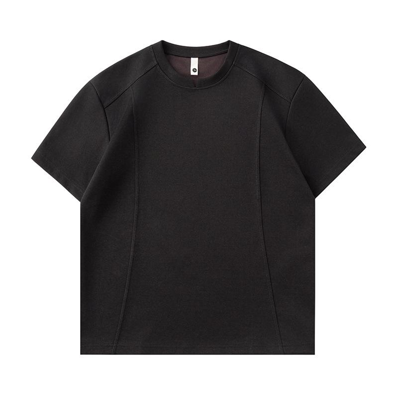 

Mu Qiu Men s 260G Heavyweight Mamba Cotton V-Neck Patchwork Casual T-Shirt XL (70-80 kg) чорний
