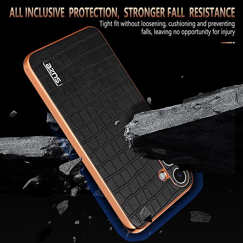For Samsung Galaxy S24 Case Electroplating Crocodile Texture PU+TPU Anti-Drop Phone Cover