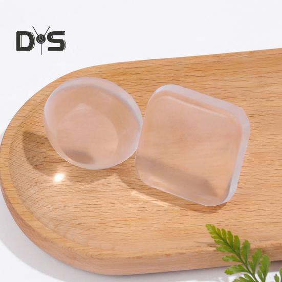 6 τμχ Διαφανές πώμα πόρτας Προστατευτικό τοίχου Αυτοκόλλητο πόμολο πόρτας σιλικόνης Προστατευτική ασπίδα αντισύγκρουσης Στρογγυλή τετράγωνη πόρτα σιγαστήρα προφυλακτήρα