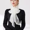 Vintage Lace Fake Collar Solid Color Ruffled edge Collar Costume Accessory Bow Lace Collar  Party