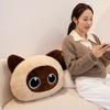 Soft Plush Cat Pillow Sleeping Hugging Decorative Stuffed Animal Toy Black Siamese Calico Kitten Cushion Bed Sofa