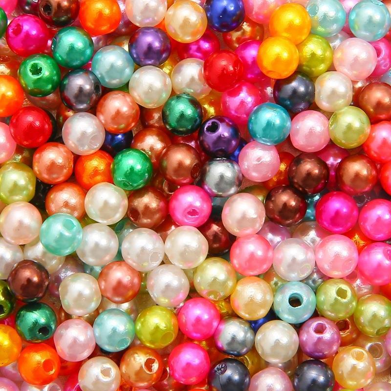 DIY Acrylic Pearl Beads: Round, Loose Beads for Handmade Jewelry Accessories, Bracelets, Necklaces, and Earrings.