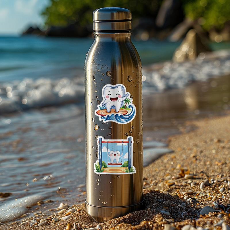 50 Sheets Protect Teeth Cartoon Stickers For Kids Students Graffiti Laptop Stationery Luggage Cute Sticker Dental Clinic Gifts