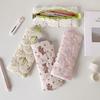 Lace Trim Pencil Case Smooth Zipper Makeup Stationery Storage Bag Cute Pen Organizer for School Office