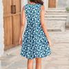 Women's Casual Daily Dating Outing Fashion Print Basic Sleeveless Loose Dress Bohemian Beach Dress Sleeveless Dress