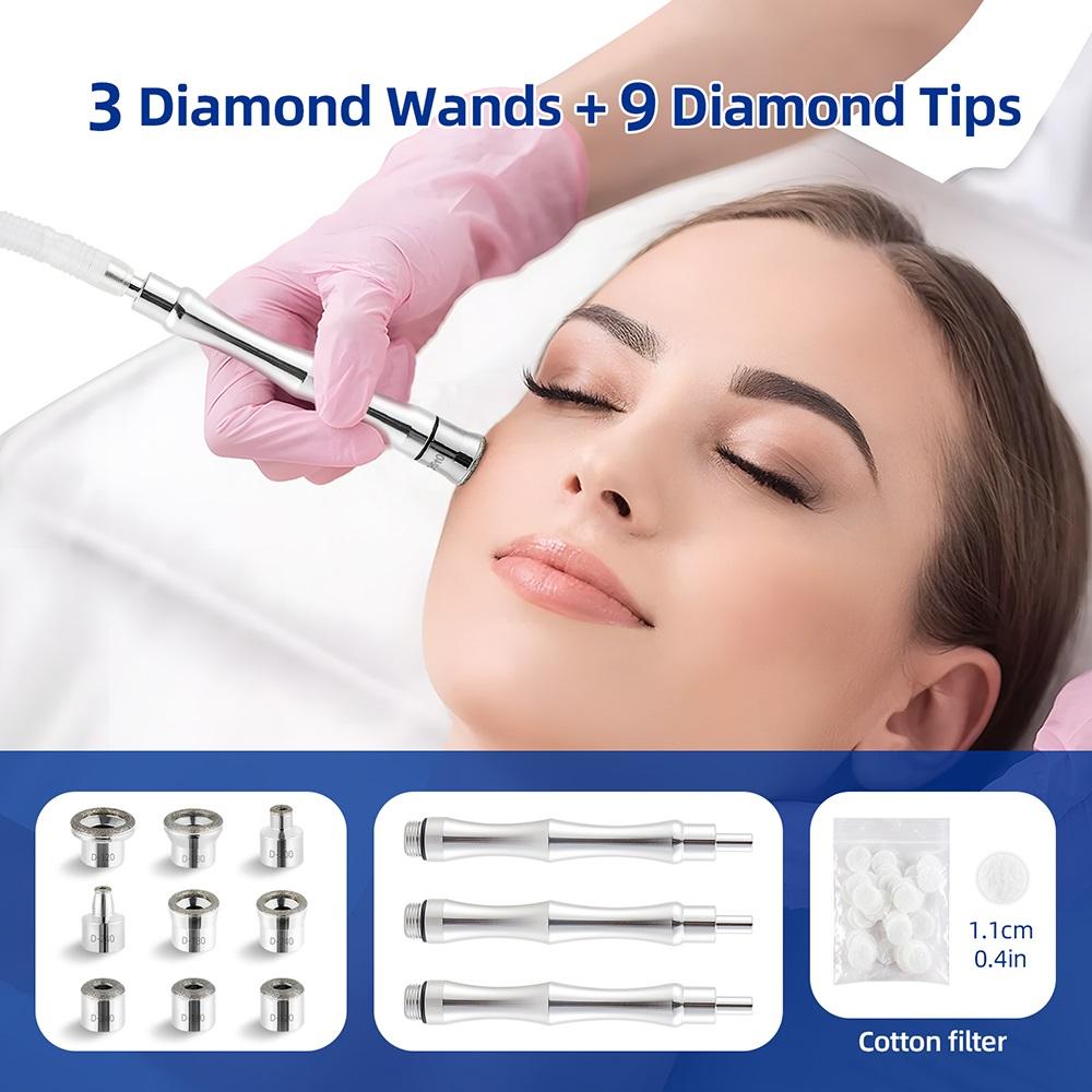 Diamant Mikrodermabrasion Dermabrasion Zubehör Spitzen Für Gesichts Haut Peeling Mitesser Entferner 9 Spitzen 3 Stäbe oder 9 Spitzen 6 Spitzen