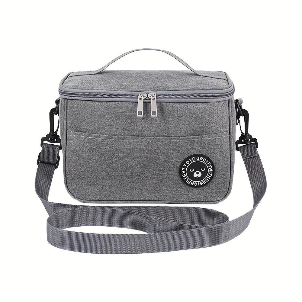 

Insulated Lunch Bag with Bear Pattern Easy Cleaning And Portable for School And Office Keep Your Food Fresh And Delicious Non-food contact серый