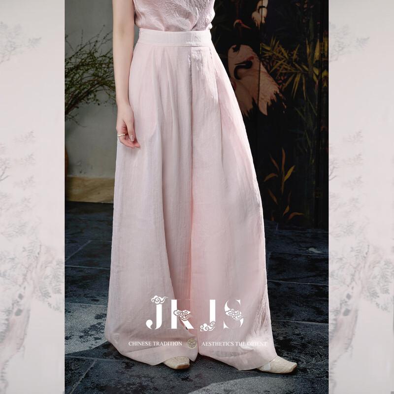 JK&JS Yao Tai Jing Chiffon Crinkle Wide-Leg Casual Pants
