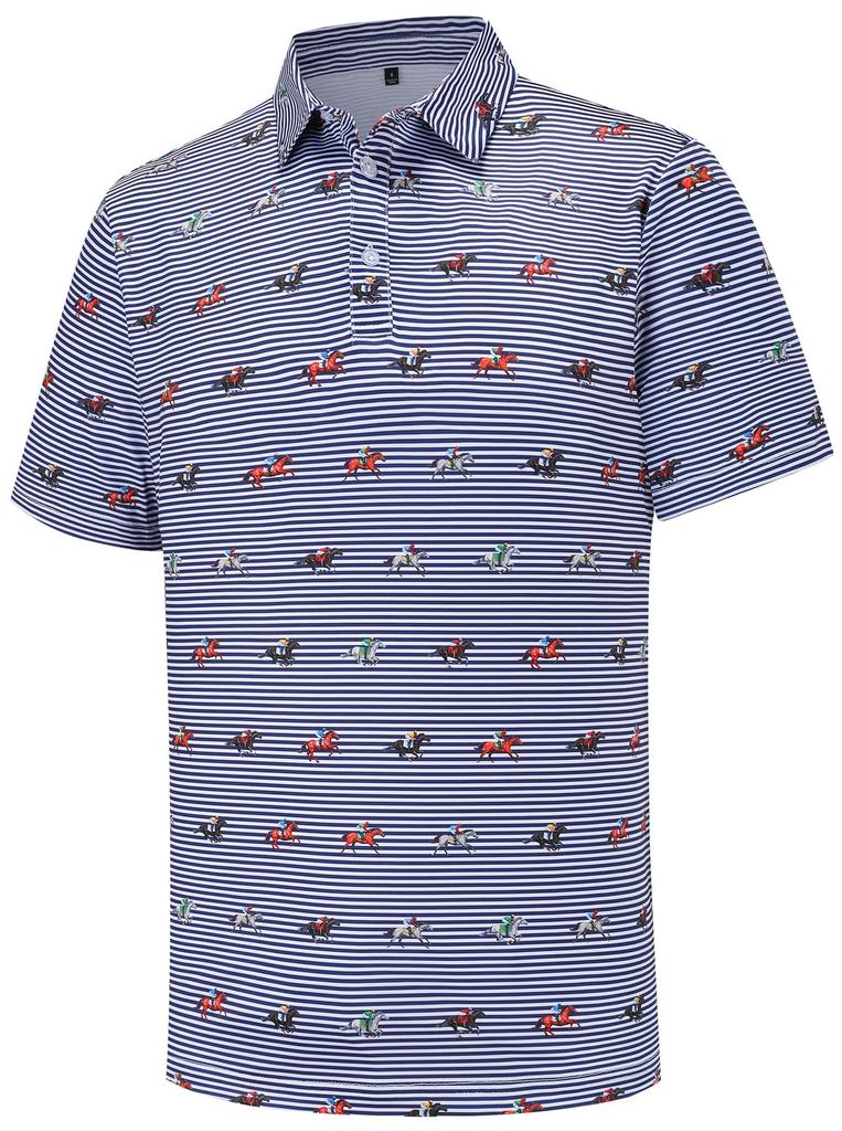 Summer Essential! Fun Tropical Print Short Sleeve Polo, Casual