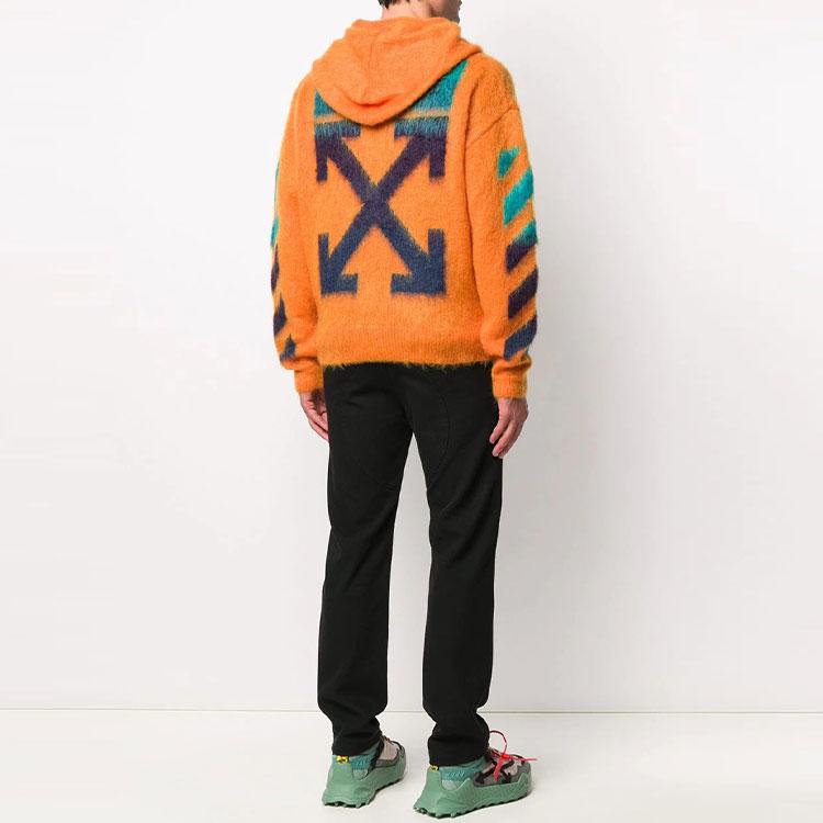 Off-White SS20 3D Logo Hooded Jacket Knitwear Men Outerwear Orange OMHA073R20B020231988