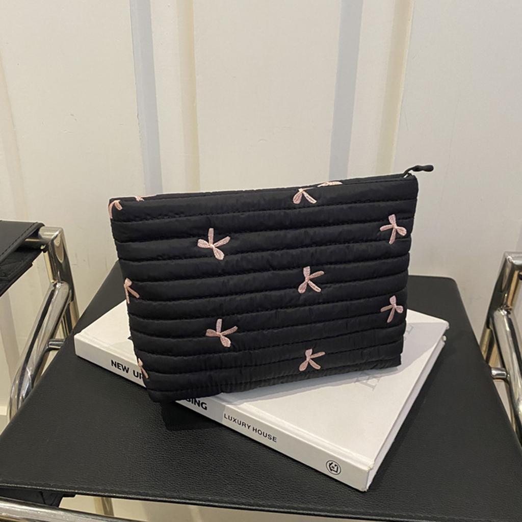 Modische Kosmetikaufbewahrungstasche Feminine Schleifendesigns Kosmetikorganizer Aufbewahrungstasche für alltägliche Essentials