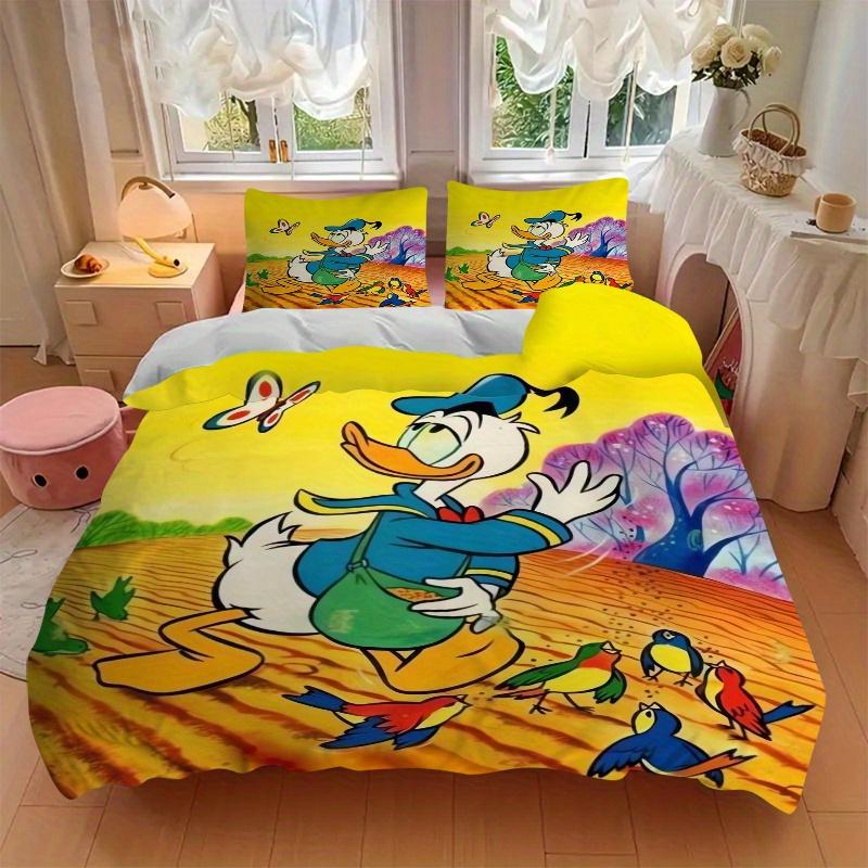 3pcs Donald Duck & Butterfly Print Cover Set Ultra Soft, Breathable, and Comfortable Bedding with Stylish Design for Bedroom and Guest Room Decor