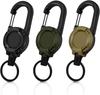 Outdoor Camping Easy Pull Buckle Telescopic Buckle Steel Wire Rope Multifunctional Keychain Camping Rebound Anti Loss Rope Easy Pull