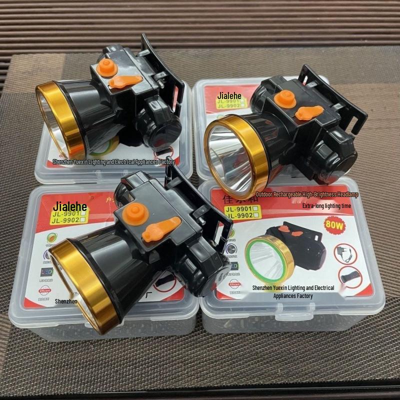 Ultra-Bright LED Headlamp with Rechargeable Lithium Battery for Outdoor, Fishing, and Mining