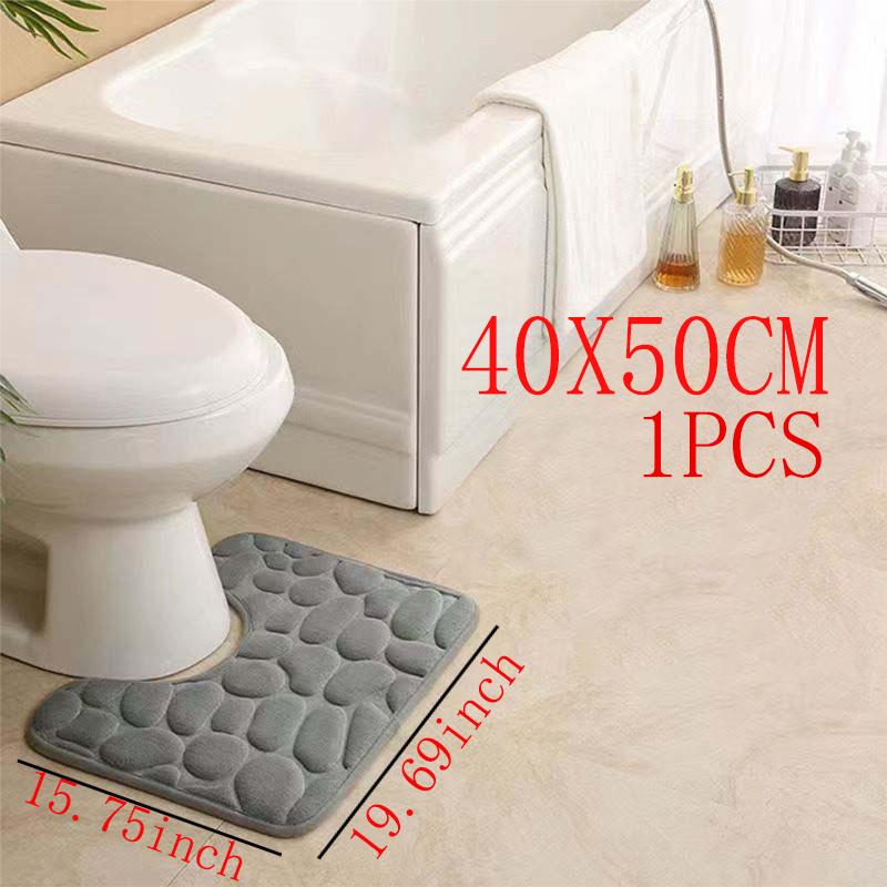 

40x50см Унитаз Ванна Ковер для пола Коврик для спальни Коврик для двери в душевую комнату Рельефный ковер из кораллового флиса с галькой Противоскользящий ковер 40x50cm