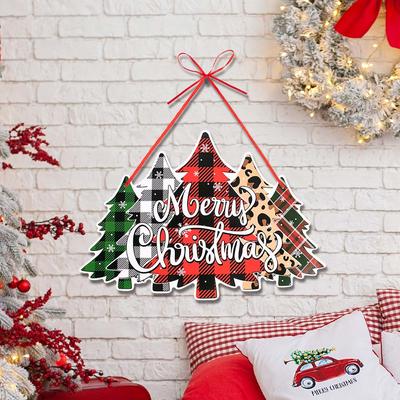 Navidad Christmas Decor Door Pendants Paper Santa Faceless Doll Welcome Sign Hanging Ornament New Year Party Xmas Noel 2025 Gift