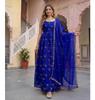 Donna Designer Anarkali Fandy Seta Abito Pantalone Dupatta Set Abbigliamento da Festa Bollywood Salwar Suit