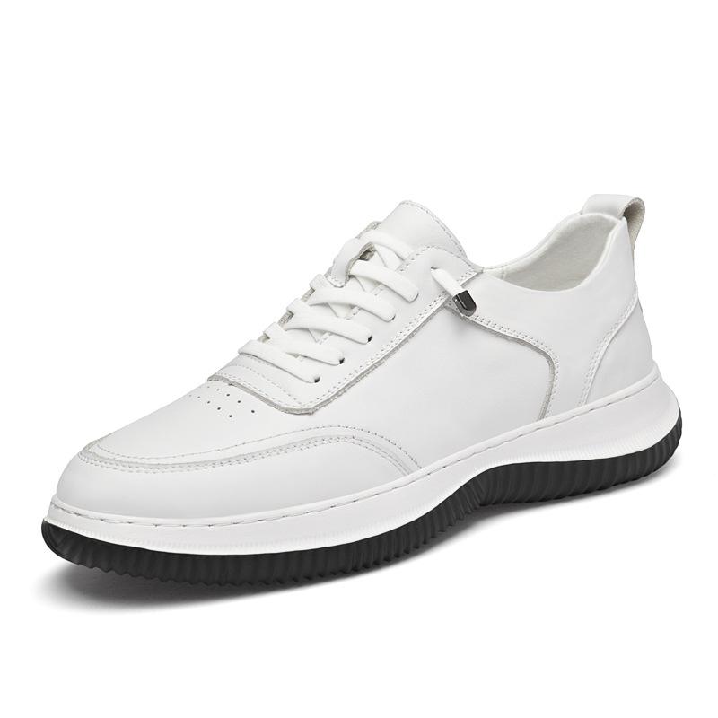 Men s Genuine Leather Lightweight Hiking and Casual White Sports Shoes Size 42