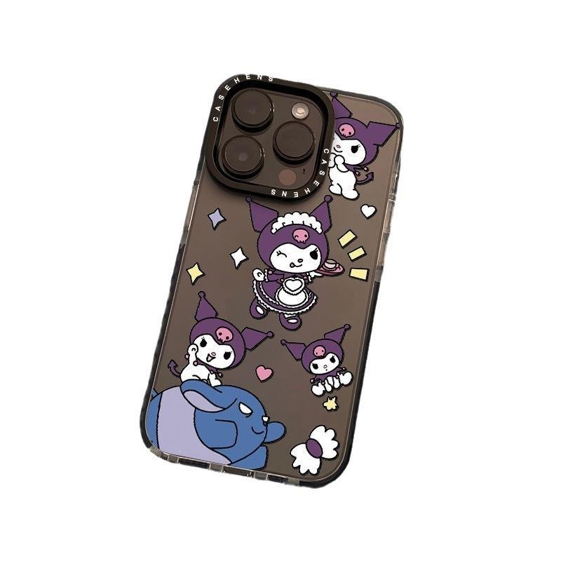 Cartoon girl Kulomi iPhone13/14/15promax Apple 12 mobile phone case 11 two-color transparent black edge