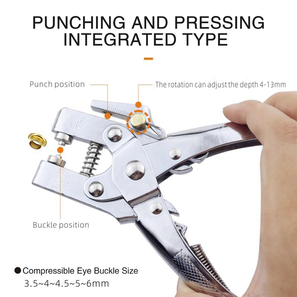 Professional Eyelet Hole Punch Pliers Kit 100 Eyelets Grommet Metal Tool for Fabric Leather Belts Canvas Shoes Punching Tools