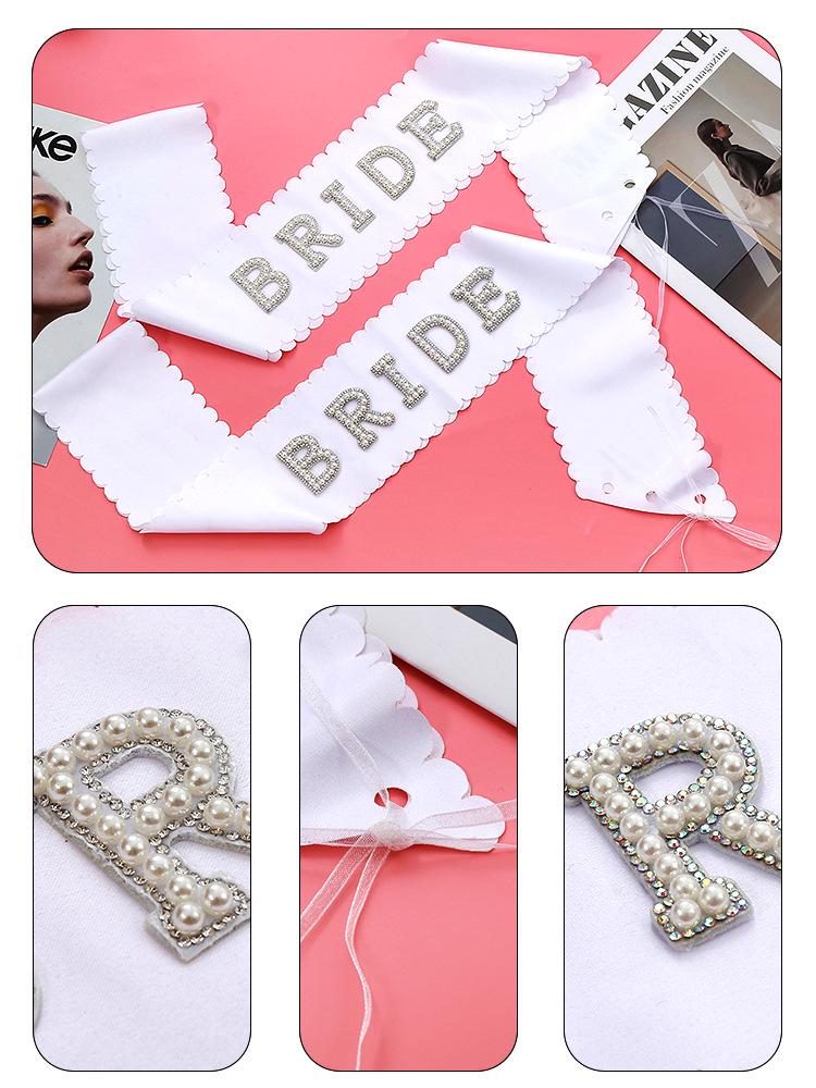 European & American Bridal Pearl Lace Satin Wavy Edge Etiquette Ribbon